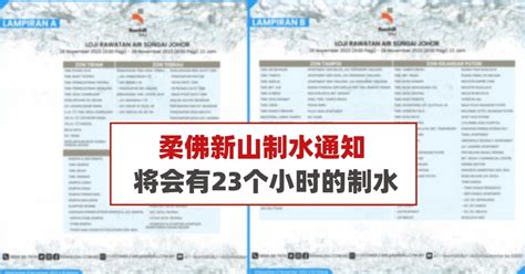 新山下水2023|注意！柔佛新山将会有23个小时的制水！